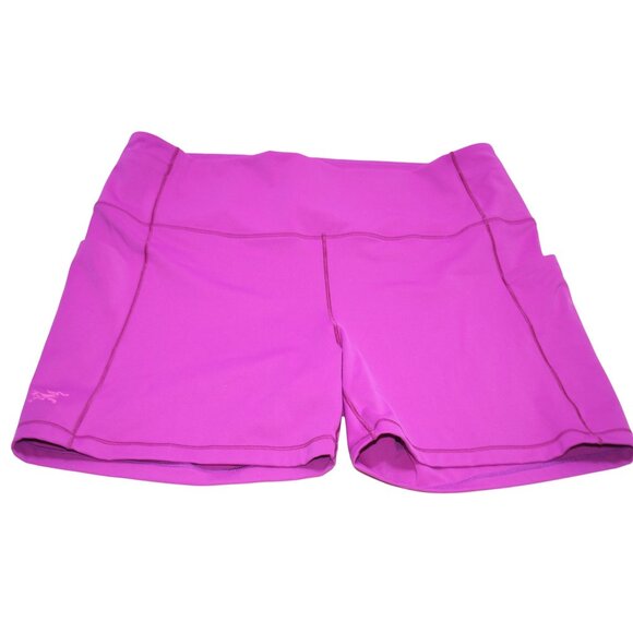 Arc’teryx Essent HiRise 5” Shorts Womens L Purple/Fuchsia Athleisure Running Gym - Picture 1 of 5